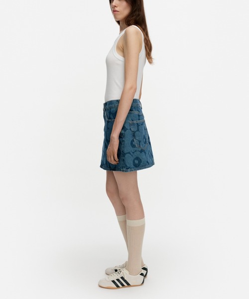 marimekko(マリメッコ)の「【オンラインストア限定】【Maridenim】 Ruudut Unikko / Skirt(スカート・レディース・ネイビー・34/36/38/40/42)」の8枚目の写真