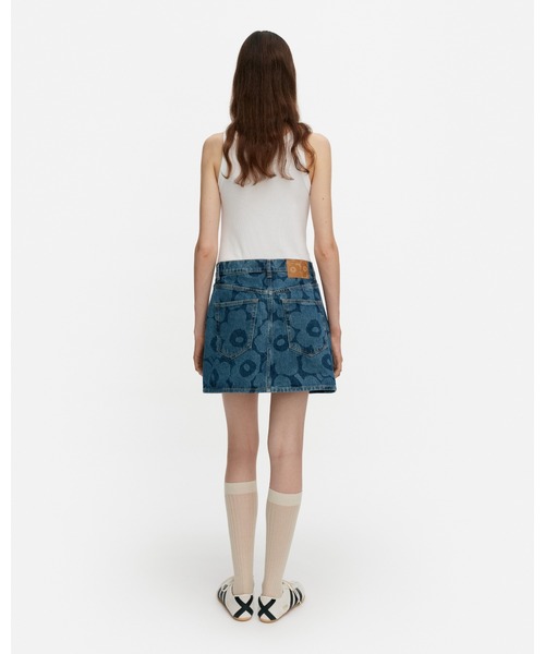 marimekko(マリメッコ)の「【オンラインストア限定】【Maridenim】 Ruudut Unikko / Skirt(スカート・レディース・ネイビー・34/36/38/40/42)」の7枚目の写真