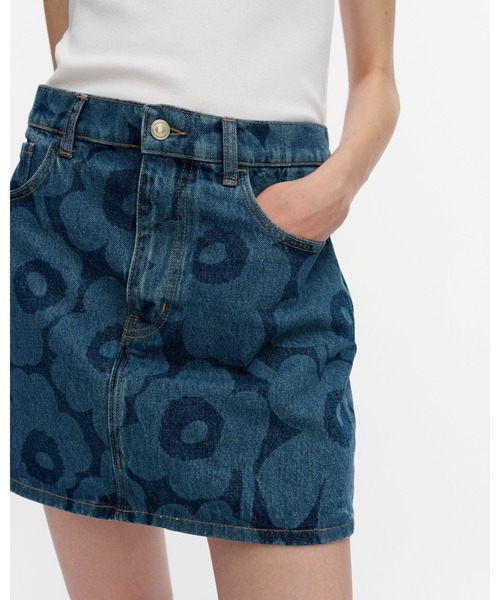 marimekko(マリメッコ)の「【オンラインストア限定】【Maridenim】 Ruudut Unikko / Skirt(スカート・レディース・ネイビー・34/36/38/40/42)」の6枚目の写真