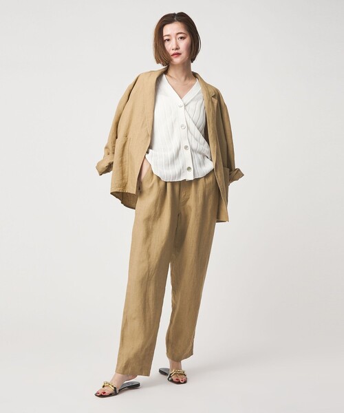 conte(コンテ)の「<conte>リネン イージー ワイドパンツ(その他パンツ・レディース・ベージュ/ネイビー・38/36)」の3枚目の写真
