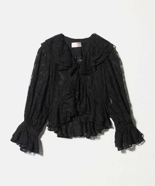 VIVIANO(ヴィヴィアーノ)の「<VIVIANO>ダンテル ブラウス(シャツ/ブラウス・レディース・ブラック・M)」の1枚目の写真