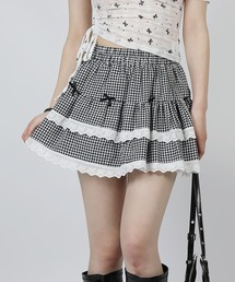 HOOK（フック）の「HOOK for girls　フリルレースティアードミニスカート（スカート）」