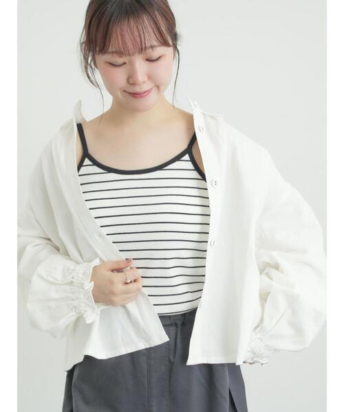 Samansa Mos2（サマンサ モスモス）の「柄アソートカップ付きキャミソール（キャミソール・レディース・キナリ/その他/ブラック/ブラウン・F）」の6枚目の写真