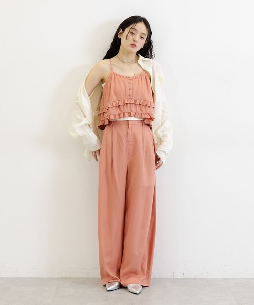 RAGEBLUE（レイジブルー）の「リネンフリルビスチェ/セットアップ対応（キャミソール・レディース・ホワイト/レッド・FREE）」の22枚目の写真