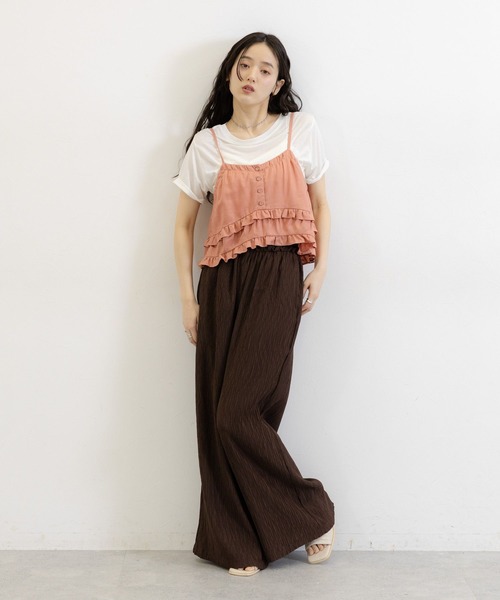 RAGEBLUE（レイジブルー）の「リネンフリルビスチェ/セットアップ対応（キャミソール・レディース・ホワイト/レッド・FREE）」の18枚目の写真