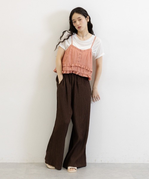 RAGEBLUE（レイジブルー）の「リネンフリルビスチェ/セットアップ対応（キャミソール・レディース・ホワイト/レッド・FREE）」の17枚目の写真