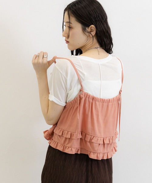 RAGEBLUE（レイジブルー）の「リネンフリルビスチェ/セットアップ対応（キャミソール・レディース・ホワイト/レッド・FREE）」の14枚目の写真