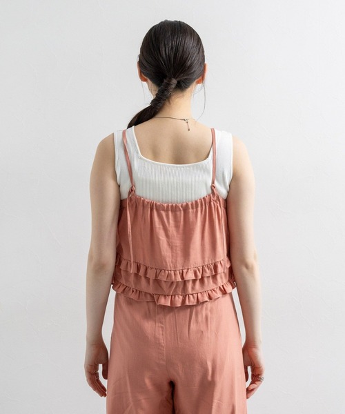 RAGEBLUE（レイジブルー）の「リネンフリルビスチェ/セットアップ対応（キャミソール・レディース・ホワイト/レッド・FREE）」の11枚目の写真