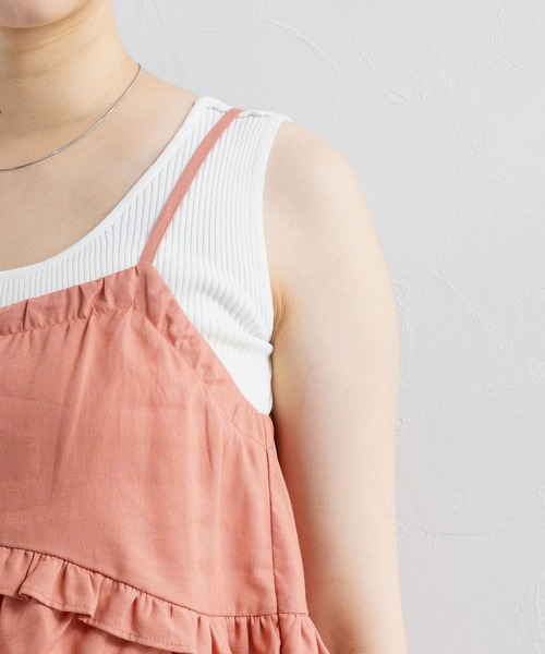 RAGEBLUE（レイジブルー）の「リネンフリルビスチェ/セットアップ対応（キャミソール・レディース・ホワイト/レッド・FREE）」の9枚目の写真