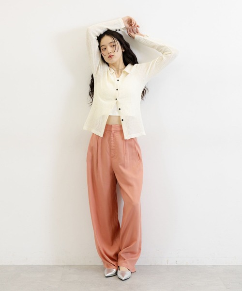 RAGEBLUE（レイジブルー）の「リネンフリルビスチェ/セットアップ対応（キャミソール・レディース・ホワイト/レッド・FREE）」の4枚目の写真