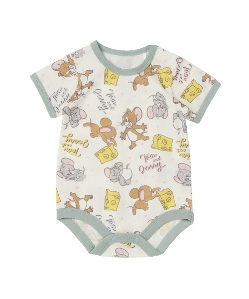Tom＆Jerry（トムアンドジェリー）の「トム＆ジェリー 半袖ボディスーツ 総柄（ロンパース・キッズ・アイボリー・80ｃｍ/70cm）」の7枚目の写真