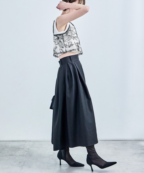 Fashion Letter(ファッションレター)の「花柄チュールビスチェ(キャミソール・レディース・ブラック/アイボリー・M)」の9枚目の写真