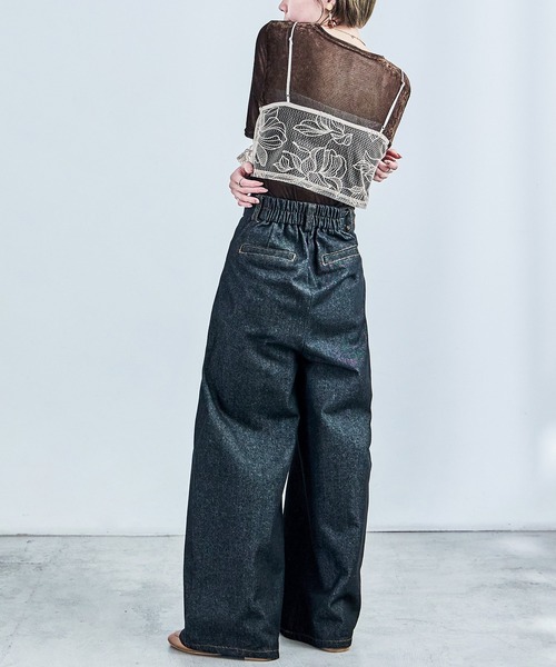 Fashion Letter(ファッションレター)の「花柄チュールビスチェ(キャミソール・レディース・ブラック/アイボリー・M)」の21枚目の写真