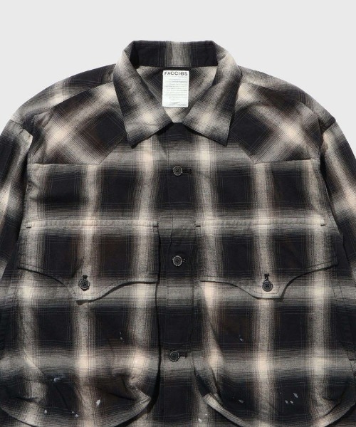 FACCIES（ファチーズ）の「【FACCIES】FADED OMBRE WESTERN SHORT BLS（シャツ/ブラウス・メンズ・ブラック/グレー・1）」の4枚目の写真