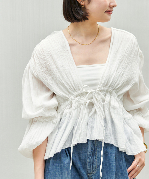 plage（プラージュ）の「《WEB限定追加》R’IAM SWEET ブラウス（シャツ/ブラウス・レディース・ブラック/ホワイト・FREE）」の2枚目の写真