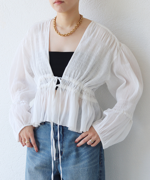 plage（プラージュ）の「《WEB限定追加》R’IAM SWEET ブラウス（シャツ/ブラウス・レディース・ブラック/ホワイト・FREE）」の18枚目の写真