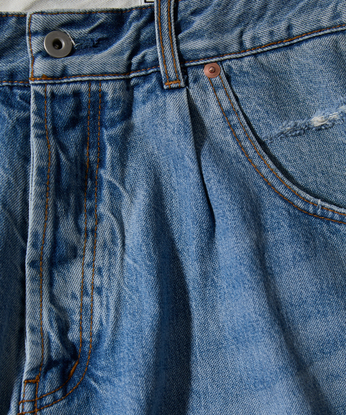 HORLISUN（ホーリーサン）の「Blueborn Damage Loose Denim Pants Light Blue（デニムパンツ・メンズ・その他・SMALL/MEDIUM/LARGE）」の4枚目の写真