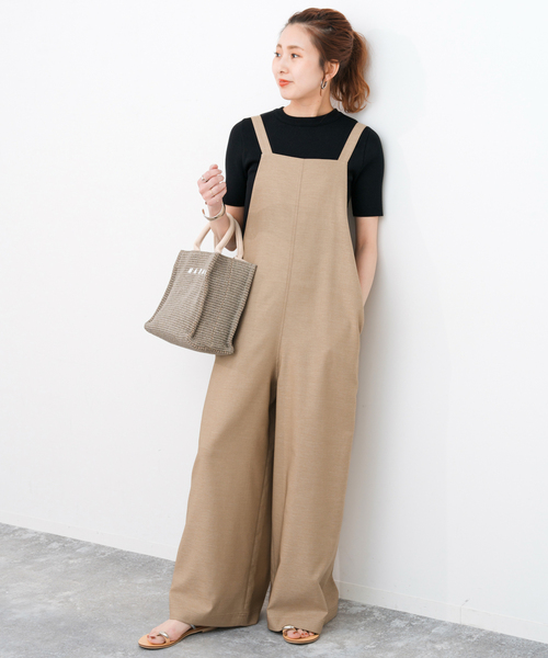 Spick & Span(スピックアンドスパン)の「《WEB限定 / 追加》ドライクロスコンビネゾン(サロペット/オーバーオール・レディース・ネイビー/ベージュ・38/36)」の21枚目の写真