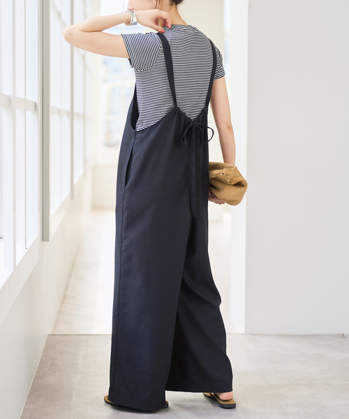 Spick & Span(スピックアンドスパン)の「《WEB限定 / 追加》ドライクロスコンビネゾン(サロペット/オーバーオール・レディース・ネイビー/ベージュ・38/36)」の22枚目の写真