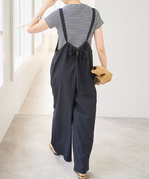 Spick & Span(スピックアンドスパン)の「《WEB限定 / 追加》ドライクロスコンビネゾン(サロペット/オーバーオール・レディース・ネイビー/ベージュ・38/36)」の20枚目の写真