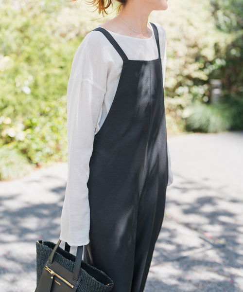 Spick & Span(スピックアンドスパン)の「《WEB限定 / 追加》ドライクロスコンビネゾン(サロペット/オーバーオール・レディース・ネイビー/ベージュ・38/36)」の19枚目の写真