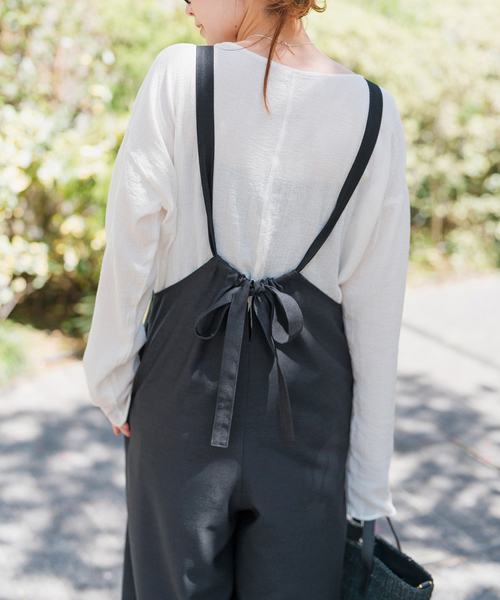 Spick & Span(スピックアンドスパン)の「《WEB限定 / 追加》ドライクロスコンビネゾン(サロペット/オーバーオール・レディース・ネイビー/ベージュ・38/36)」の18枚目の写真