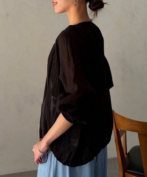 Chez toi(シェトワ)の「裾ドロストシアーブルゾン(ブルゾン・レディース・オフホワイト/ブラック/キャメル/ベージュ・FREE)」の20枚目の写真