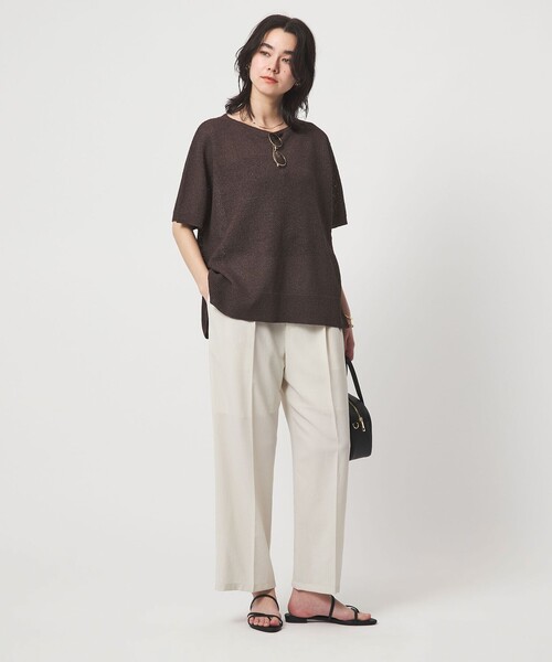 green label relaxing（グリーンレーベルリラクシング）の「【結論シリーズ】ドライクロス ニーハイワイド オフホワイト［size SHORT/TALLあり］（その他パンツ・レディース・オフホワイト・TALL/40/38/36/34/SHORT）」の6枚目の写真