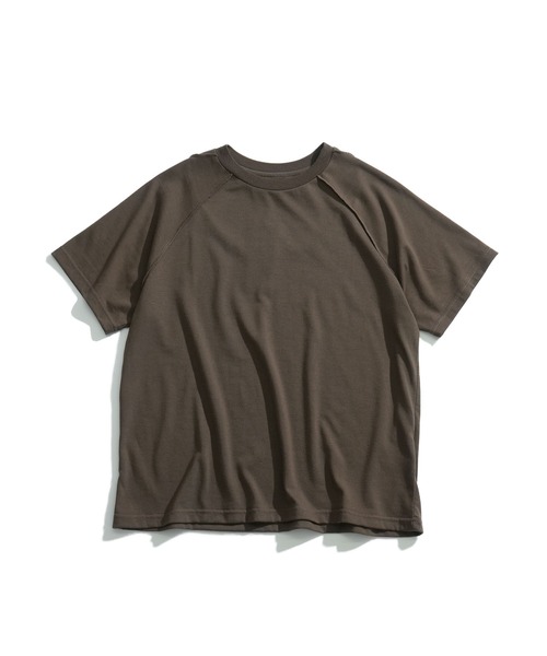 Starting Over(スターティングオーバー)の「インサイドアウト ラグラン ショート丈 半袖Tシャツ / クロップド ギミック カットソー【ユニセックス】(Tシャツ/カットソー・メンズ・カーキブラウン/チャコール/ブラック・L/M)」の3枚目の写真