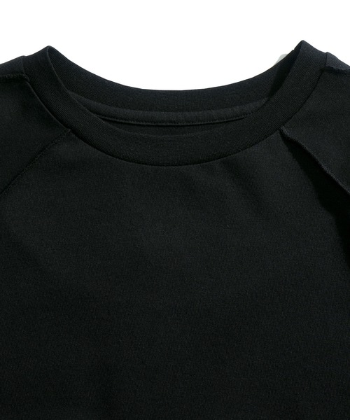 Starting Over(スターティングオーバー)の「インサイドアウト ラグラン ショート丈 半袖Tシャツ / クロップド ギミック カットソー【ユニセックス】(Tシャツ/カットソー・メンズ・カーキブラウン/チャコール/ブラック・L/M)」の5枚目の写真