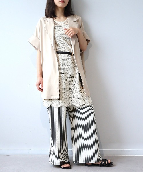 leswel（レスウェル）の「【M/L】サッカーストライプイージーパンツ（その他パンツ・レディース・ネイビー/ブラウン・M/L）」の4枚目の写真