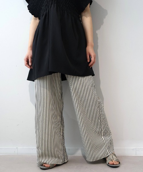 leswel（レスウェル）の「【M/L】サッカーストライプイージーパンツ（その他パンツ・レディース・ネイビー/ブラウン・M/L）」の6枚目の写真