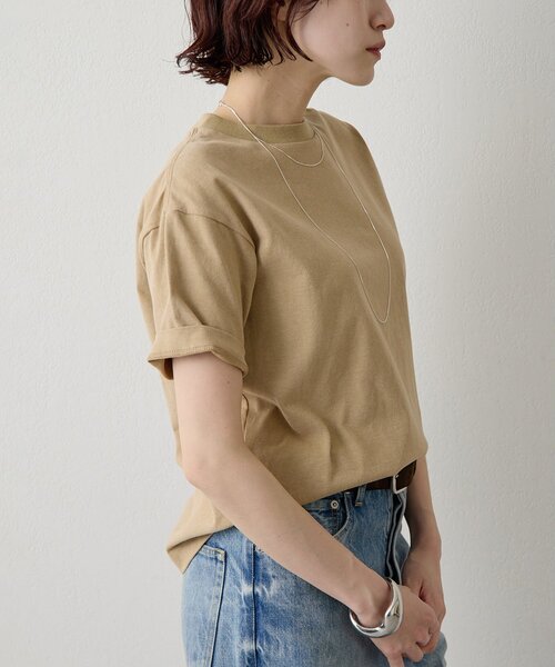 Whim Gazette（ウィムガゼット）の「ヴィンテージ天竺Tシャツ（Tシャツ/カットソー・レディース・グレイッシュベージュ/ブラウン/ベージュ/オフホワイト・FREE）」の20枚目の写真