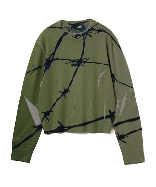 NON TOKYO（ノントーキョー）の「PRINT KNIT PULLOVER TOP（ニット/セーター・レディース・カーキ/パープル/カラフル・1/2/3）」の2枚目の写真