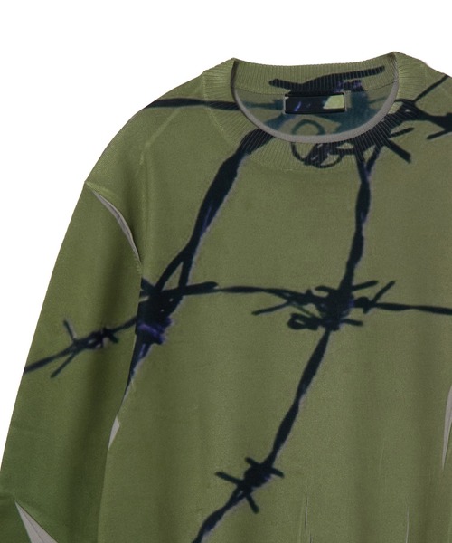 NON TOKYO（ノントーキョー）の「PRINT KNIT PULLOVER TOP（ニット/セーター・レディース・カーキ/パープル/カラフル・1/2/3）」の15枚目の写真