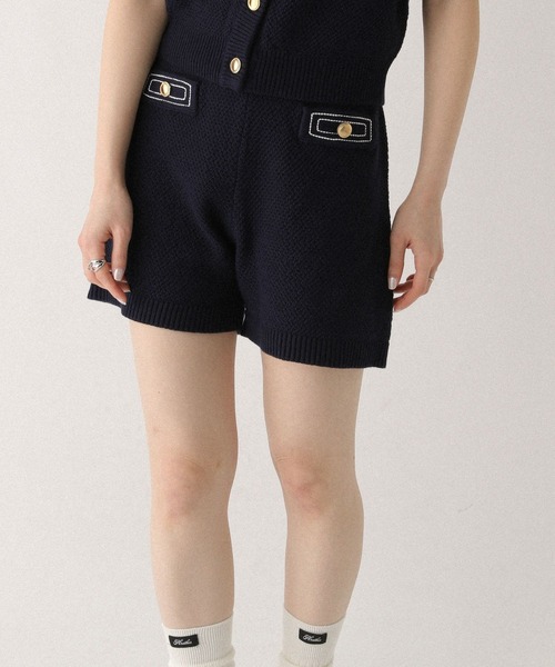 Heather(ヘザー)の「ゴールドボタンステッチショートパンツ 670463(その他パンツ・レディース・アイボリー/グレー/ネイビー・FREE)」の3枚目の写真