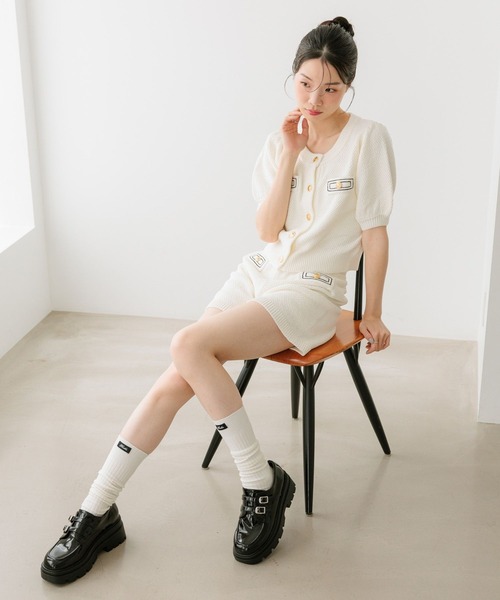 Heather(ヘザー)の「ゴールドボタンステッチショートパンツ 670463(その他パンツ・レディース・アイボリー/グレー/ネイビー・FREE)」の4枚目の写真