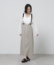 European Flax サスペンダー付きスカート(セットアップ可)