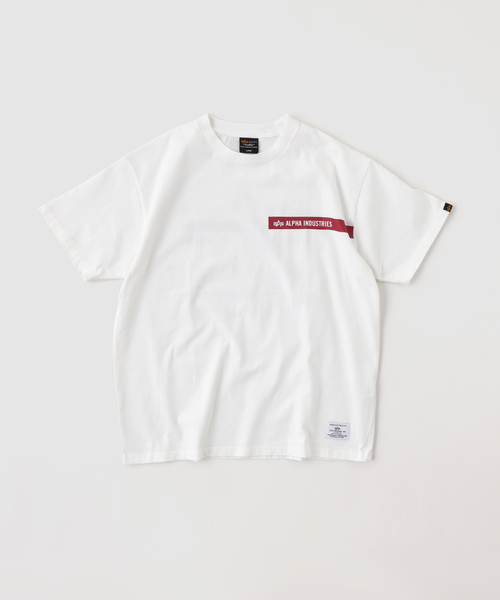 Alpha Industries（アルファインダストリーズ）の「ALPHA INDUSTRIES / アルファ インダストリーズ ALPHA RED RIBBON T-SHIRT（Tシャツ/カットソー・メンズ・カーキ/ブラック/ホワイト・LARGE/MEDIUM/SMALL）」の2枚目の写真