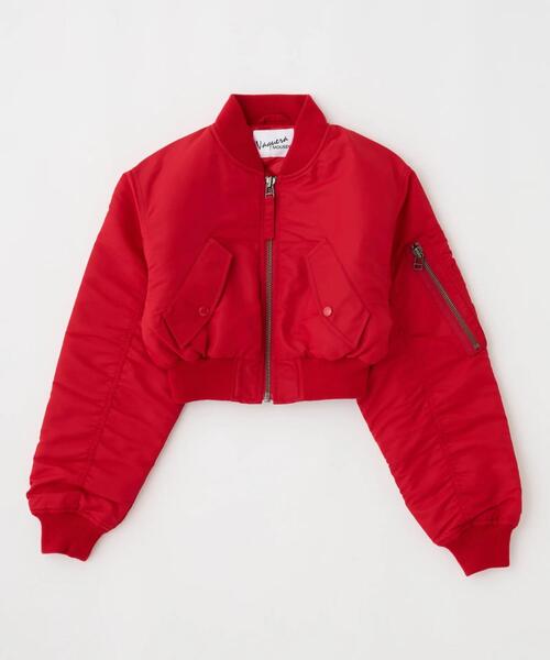 MOUSSY(マウジー)の「VAQUERA×MOUSSY/ヴァケラ×マウジー/VQ AVIATOR JACKET(ブルゾン・レディース・レッド/ブラック・S/M)」の2枚目の写真