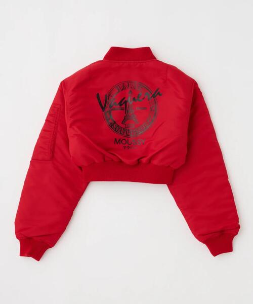 MOUSSY(マウジー)の「VAQUERA×MOUSSY/ヴァケラ×マウジー/VQ AVIATOR JACKET(ブルゾン・レディース・レッド/ブラック・S/M)」の5枚目の写真