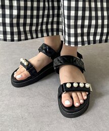 prose verse | ビジュトリムキルティングパールサンダル(サンダル)