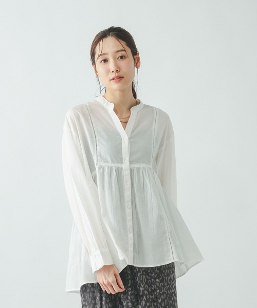 GLOBAL WORK(グローバルワーク)の「meets India/ハシゴレースブラウス/601190(シャツ/ブラウス・レディース・ブルー/オフホワイト/イエロー/ブラック・LARGE/MEDIUM)」の2枚目の写真