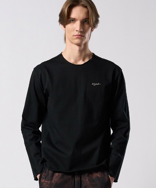 wjk(ダヴルジェイケイ)の「mlt5660- tight jersey cut-off L-S ロングスリーブカットソー(7137 cj57j)(Tシャツ/カットソー・メンズ・ホワイト/ダークネイビー/チャコールグレー/ブラック・S/M/L/XL)」の2枚目の写真