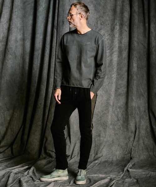 wjk(ダヴルジェイケイ)の「mlt5660- tight jersey cut-off L-S ロングスリーブカットソー(7137 cj57j)(Tシャツ/カットソー・メンズ・ホワイト/ダークネイビー/チャコールグレー/ブラック・S/M/L/XL)」の6枚目の写真