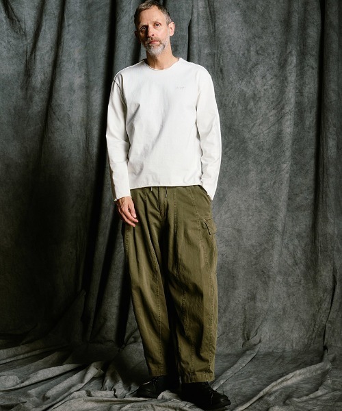 wjk(ダヴルジェイケイ)の「mlt5660- tight jersey cut-off L-S ロングスリーブカットソー(7137 cj57j)(Tシャツ/カットソー・メンズ・ホワイト/ダークネイビー/チャコールグレー/ブラック・S/M/L/XL)」の9枚目の写真