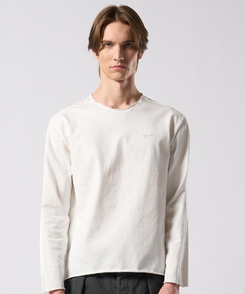 wjk(ダヴルジェイケイ)の「mlt5660- tight jersey cut-off L-S ロングスリーブカットソー(7137 cj57j)(Tシャツ/カットソー・メンズ・ホワイト/ダークネイビー/チャコールグレー/ブラック・S/M/L/XL)」の11枚目の写真