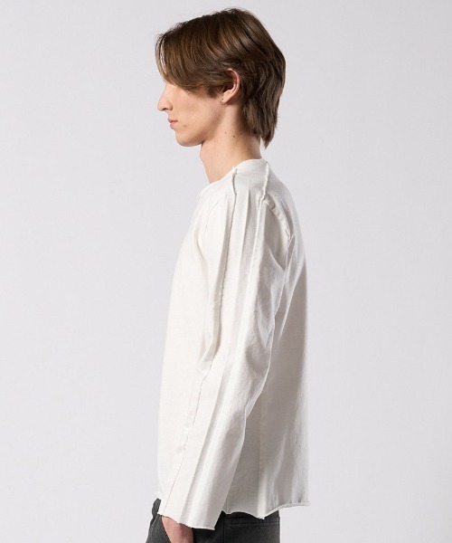 wjk(ダヴルジェイケイ)の「mlt5660- tight jersey cut-off L-S ロングスリーブカットソー(7137 cj57j)(Tシャツ/カットソー・メンズ・ホワイト/ダークネイビー/チャコールグレー/ブラック・S/M/L/XL)」の12枚目の写真