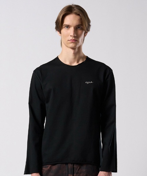 wjk(ダヴルジェイケイ)の「mlt5660- tight jersey cut-off L-S ロングスリーブカットソー(7137 cj57j)(Tシャツ/カットソー・メンズ・ホワイト/ダークネイビー/チャコールグレー/ブラック・S/M/L/XL)」の16枚目の写真