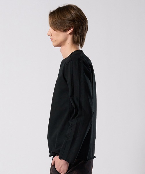 wjk(ダヴルジェイケイ)の「mlt5660- tight jersey cut-off L-S ロングスリーブカットソー(7137 cj57j)(Tシャツ/カットソー・メンズ・ホワイト/ダークネイビー/チャコールグレー/ブラック・S/M/L/XL)」の17枚目の写真